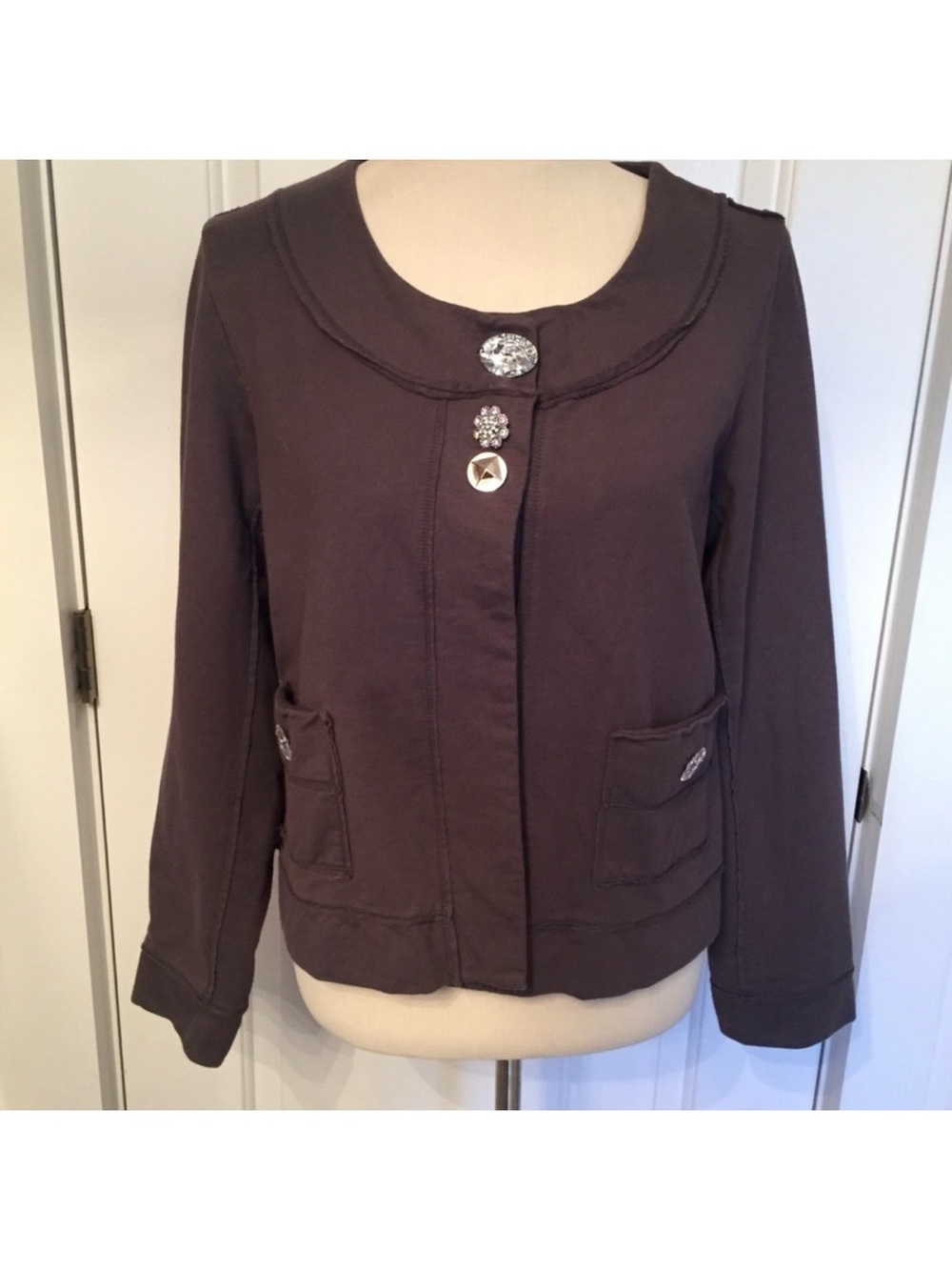 NEON BUDDHA JACKET COAT GRAY JERSEY LONG SLEEVE size M ATHLEISURE